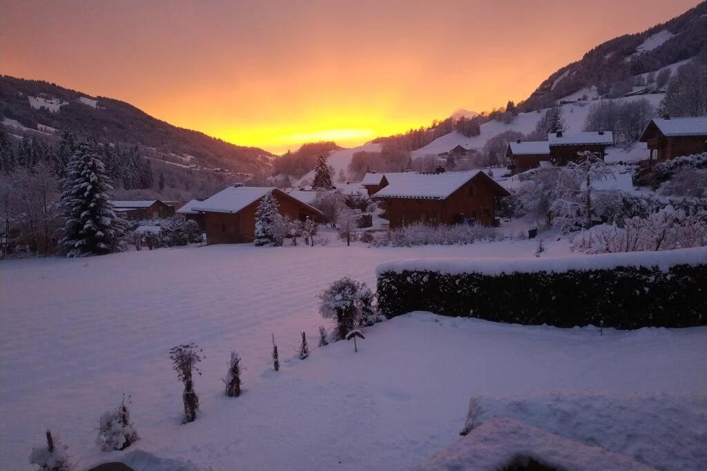 A4 Km De Megeve Tres Joli Studio Avec Jacuzzi ,Vue Sur Les Montagnes Au Calme Пра-сюр-Арлі Екстер'єр фото